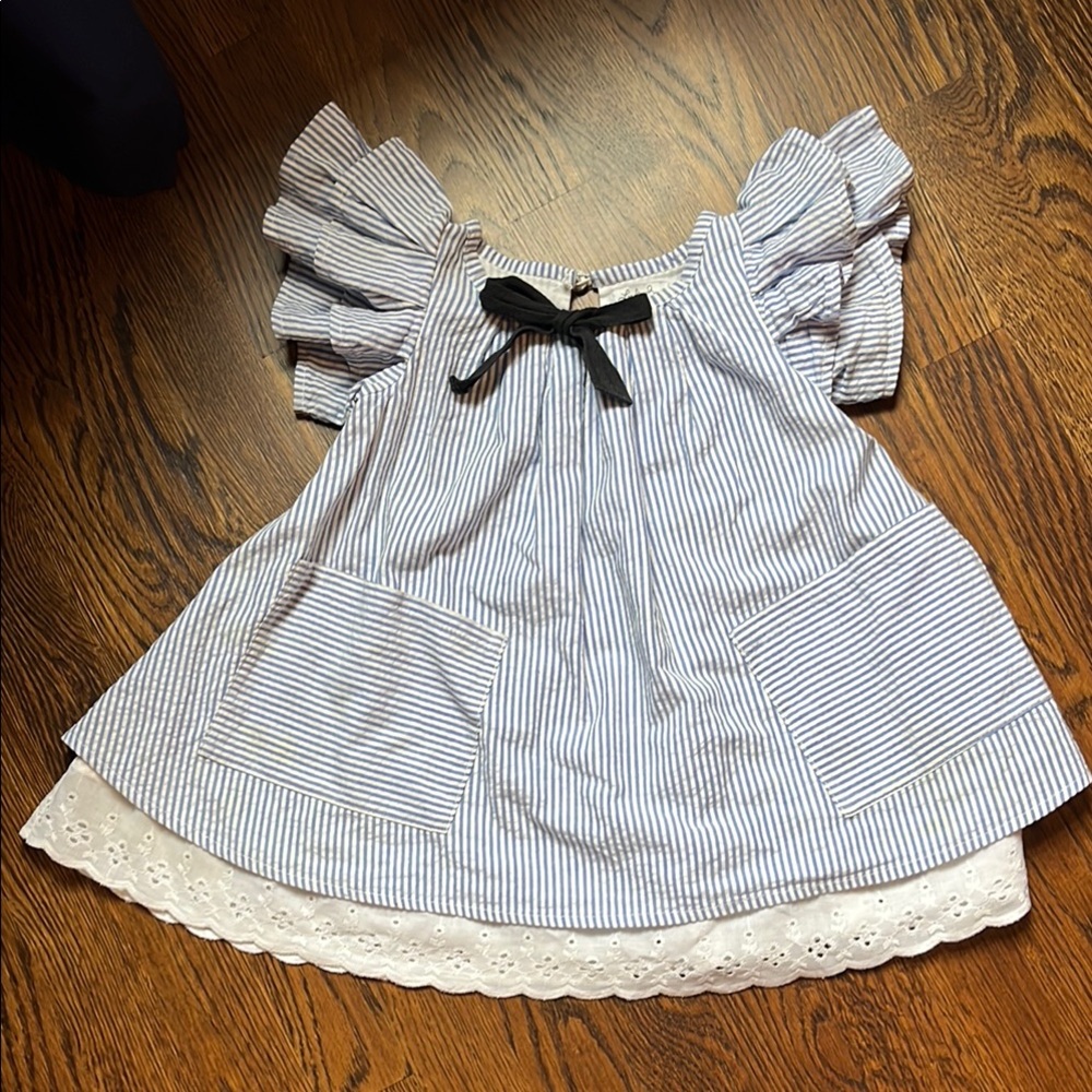 Lindsey Berns baby dress with Ruffle Sleeves